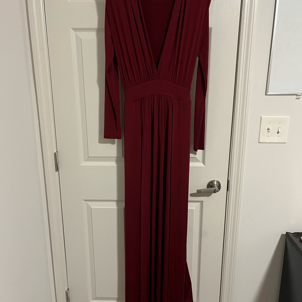 Fashion Nova Deep Red Long Sleeve Dress